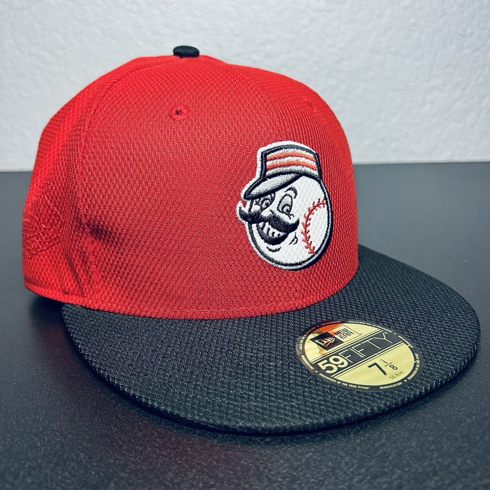 New Era 59FIFTY Cincinnati Reds Mr Red Fitted Hat 7 1/8 MLB On Field Cap Red - Picture 5 of 12